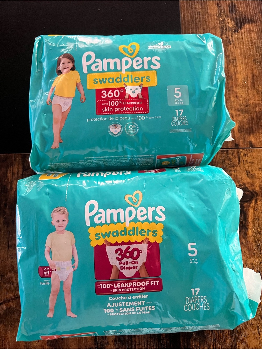 Pampers Swaddlers Size 5 Teal Pull-On Diapers - 17 Count